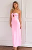 Harriet Pink Strapless Maxi Dress sold by Beginning Boutique