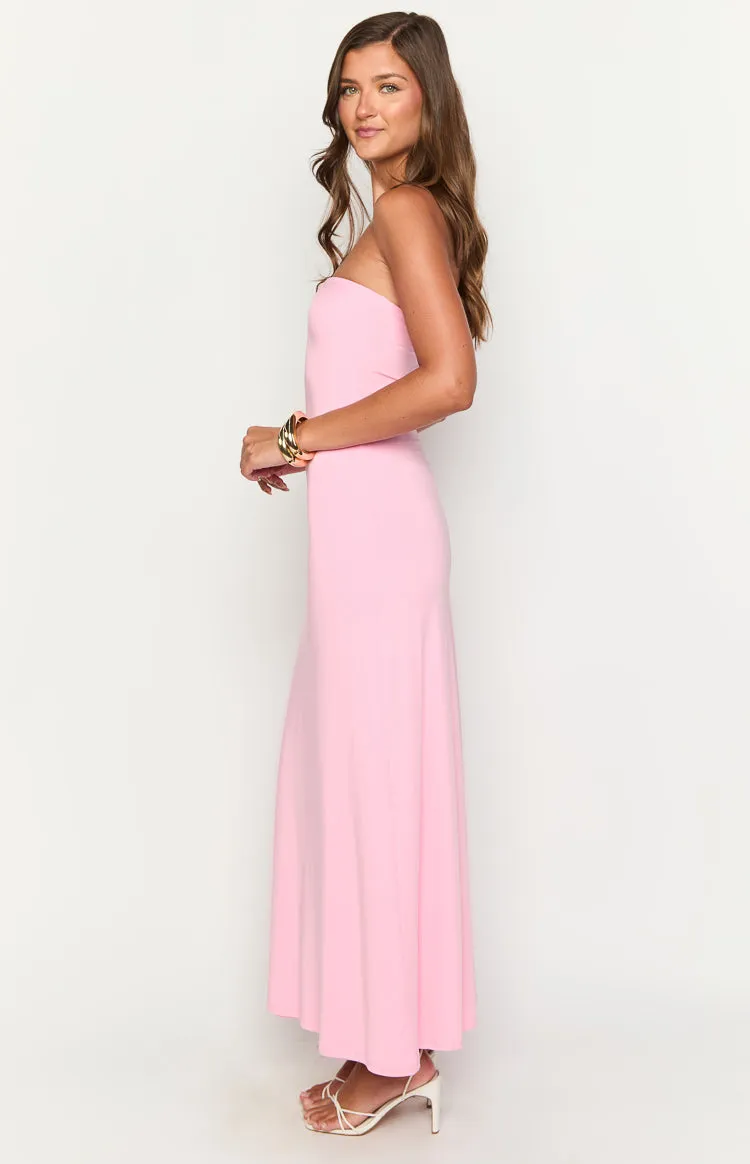 Harriet Pink Strapless Maxi Dress sold by Beginning Boutique product image thumbnail 4