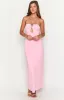 Harriet Pink Strapless Maxi Dress sold by Beginning Boutique