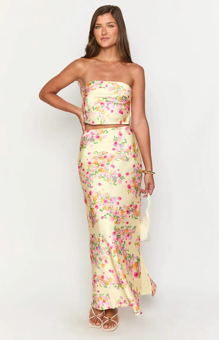 Genevieve Yellow Bloom Maxi Skirt sold by Beginning Boutique product image thumbnail 3