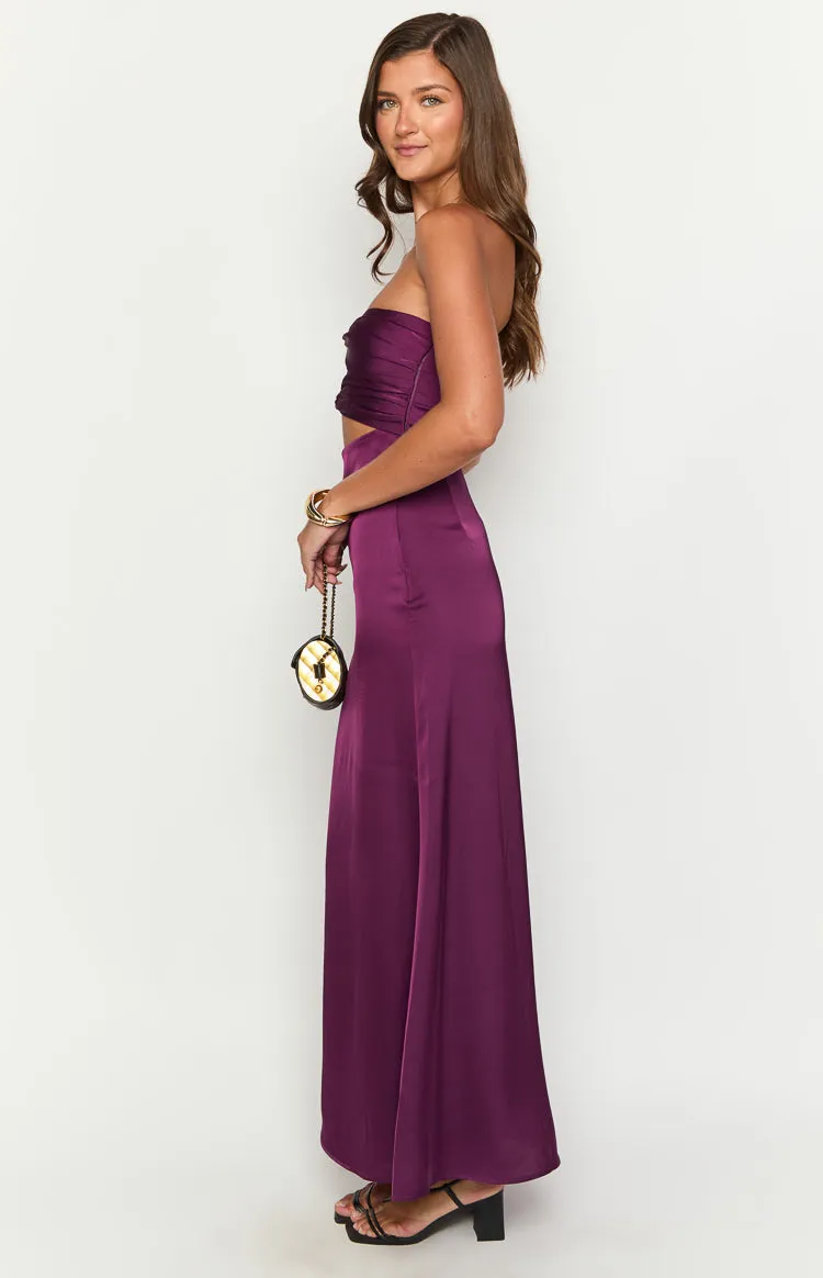 Coco Purple Strapless Maxi Dress sold by Beginning Boutique product image thumbnail 4