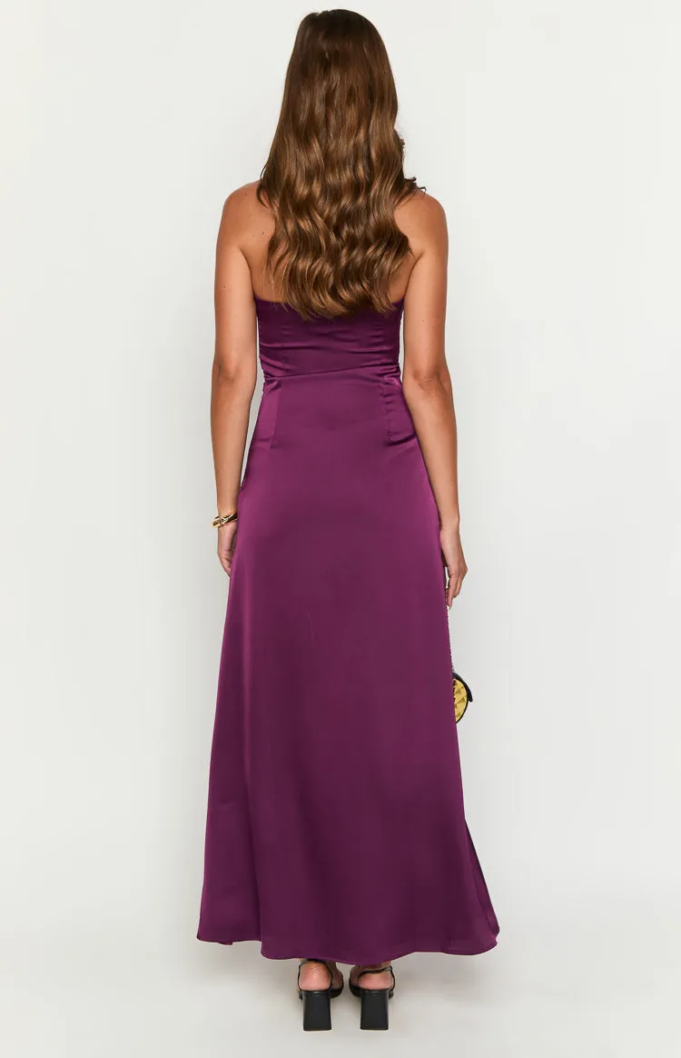 Coco Purple Strapless Maxi Dress sold by Beginning Boutique product image thumbnail 5