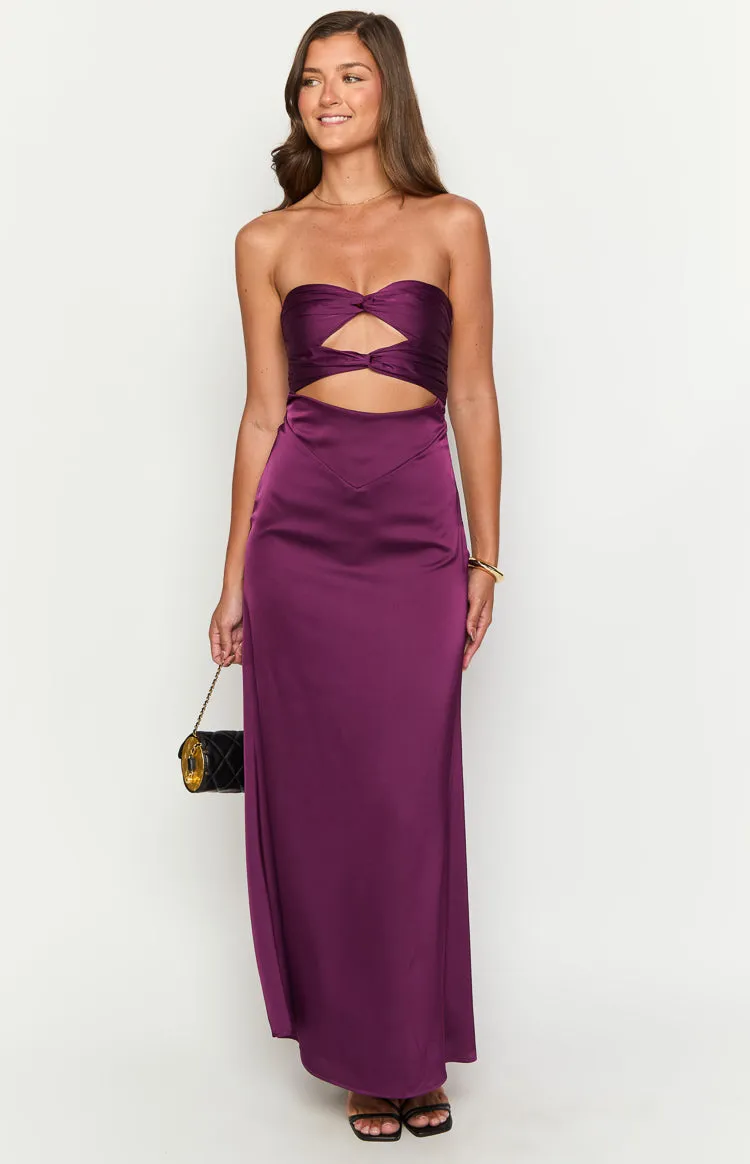 Coco Purple Strapless Maxi Dress sold by Beginning Boutique product image thumbnail 3
