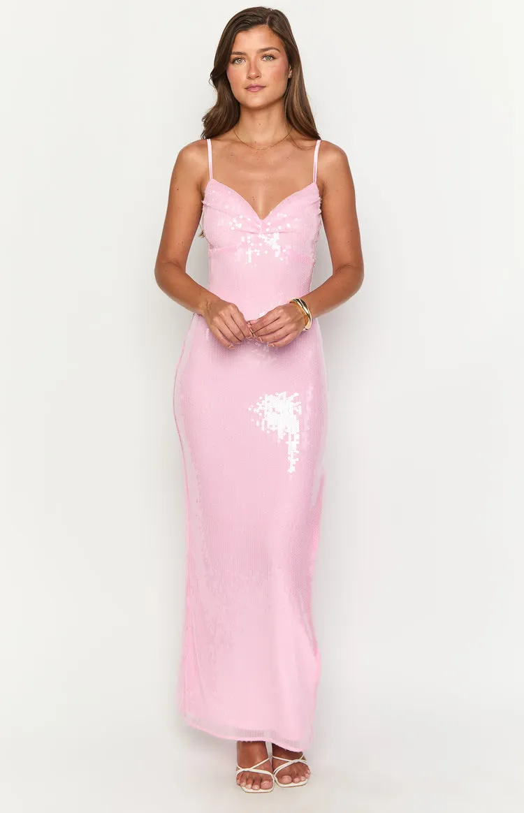 Honey Pink Sequin Maxi Dress sold by Beginning Boutique product image thumbnail 2