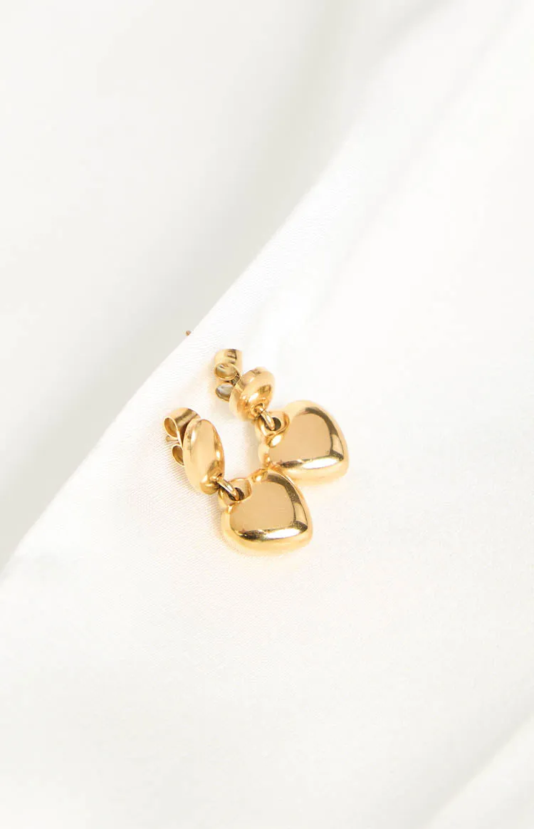 Minxie Gold Heart Earrings 2 Pack sold by Beginning Boutique product image thumbnail 3