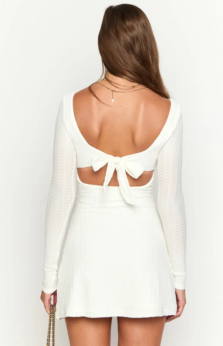 Marcus White Long Sleeve Mini Dress sold by Beginning Boutique product image thumbnail 5