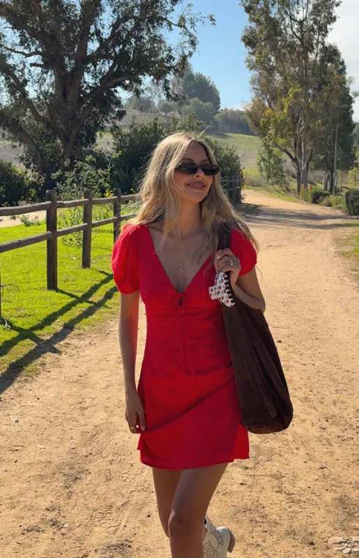 Franky Red Mini Dress sold by Beginning Boutique