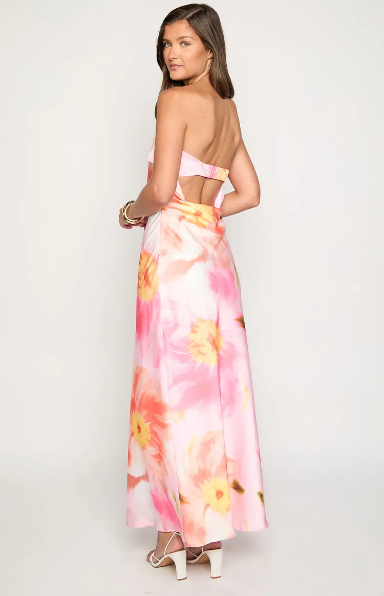 Maiah Pink Floral Print Maxi Dress sold by Beginning Boutique product image thumbnail 5