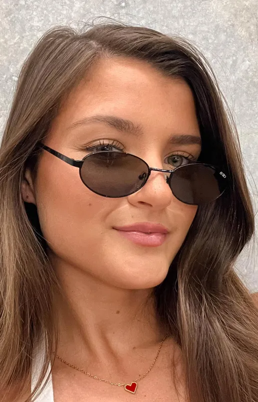Otra Eyewear Rosie Black Oval Sunglasses sold by Beginning Boutique
