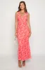 Beck Orange Floral Print Maxi Dress sold by Beginning Boutique