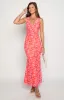 Beck Orange Floral Print Maxi Dress sold by Beginning Boutique