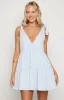 Angel Girl Blue Gingham Floral Mini Dress sold by Beginning Boutique