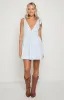 Angel Girl Blue Gingham Floral Mini Dress sold by Beginning Boutique