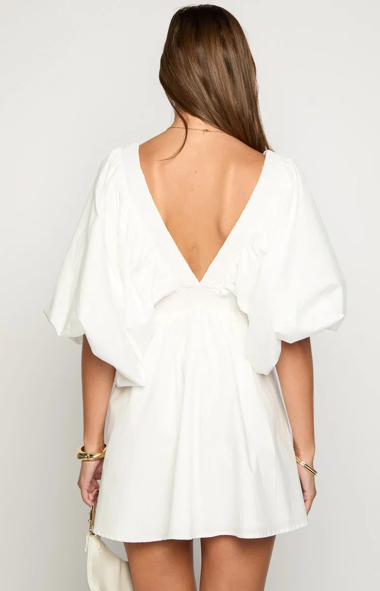 Torie White Short Sleeve Mini Dress sold by Beginning Boutique product image thumbnail 5