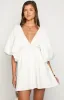 Torie White Short Sleeve Mini Dress sold by Beginning Boutique
