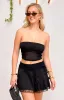 Stay Black Strapless Mesh Corset Top sold by Beginning Boutique
