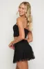 Stay Black Strapless Mesh Corset Top sold by Beginning Boutique