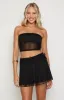 Stay Black Mesh Mini Skirt sold by Beginning Boutique