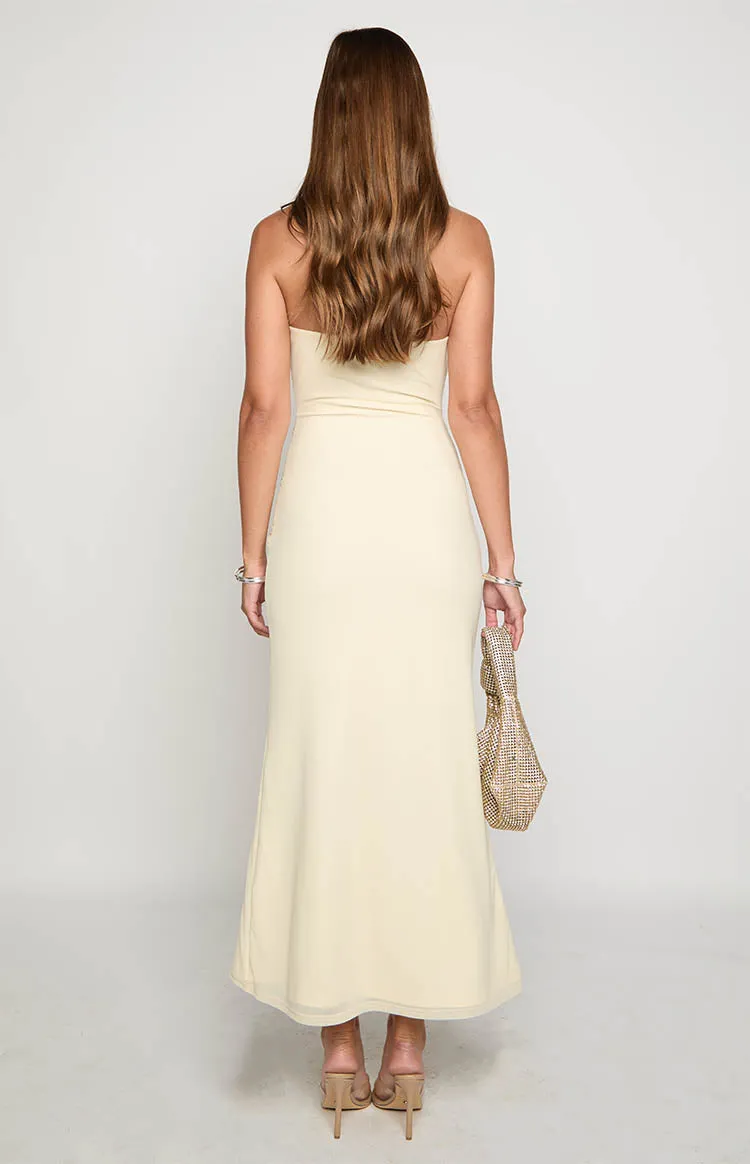 Krissy Cream Mesh Strapless Maxi Dress sold by Beginning Boutique product image thumbnail 5
