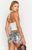 La Danza Silver Sequin Micro Shorts sold by Beginning Boutique