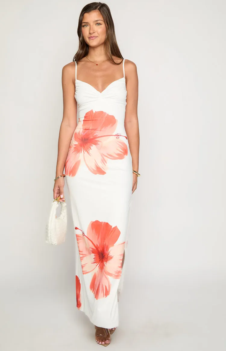 Honey White Floral Jersey Maxi Dress sold by Beginning Boutique product image thumbnail 3