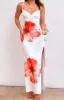 Honey White Floral Jersey Maxi Dress sold by Beginning Boutique