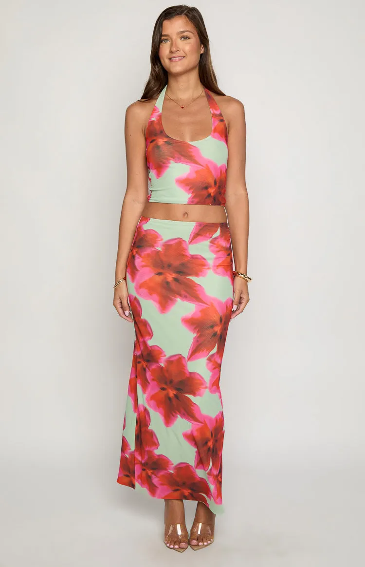 Elsa Green Floral Halter Top sold by Beginning Boutique product image thumbnail 3