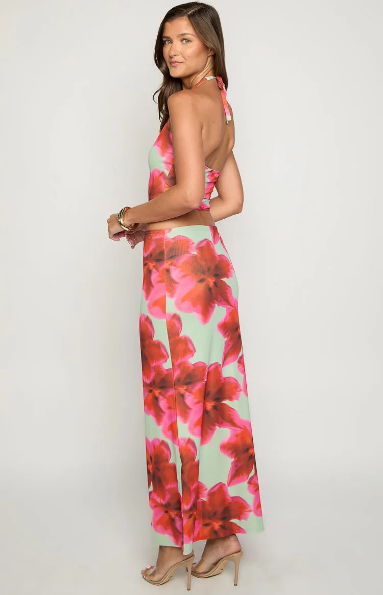 Elsa Green Floral Maxi Skirt sold by Beginning Boutique product image thumbnail 4