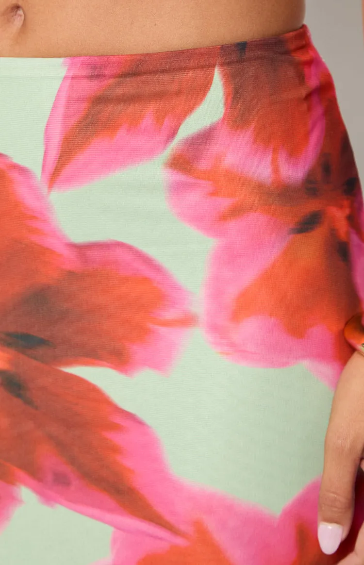 Elsa Green Floral Maxi Skirt sold by Beginning Boutique product image thumbnail 5