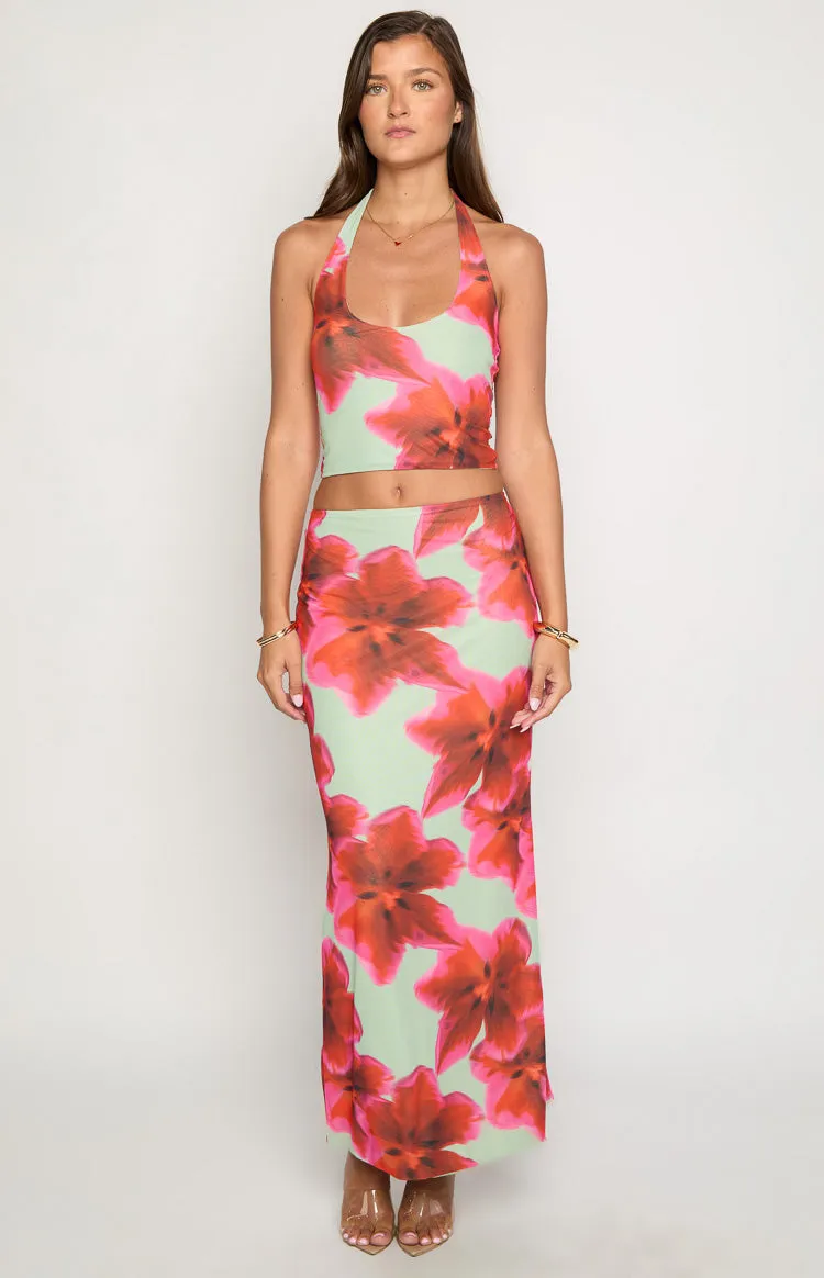 Elsa Green Floral Maxi Skirt sold by Beginning Boutique product image thumbnail 2
