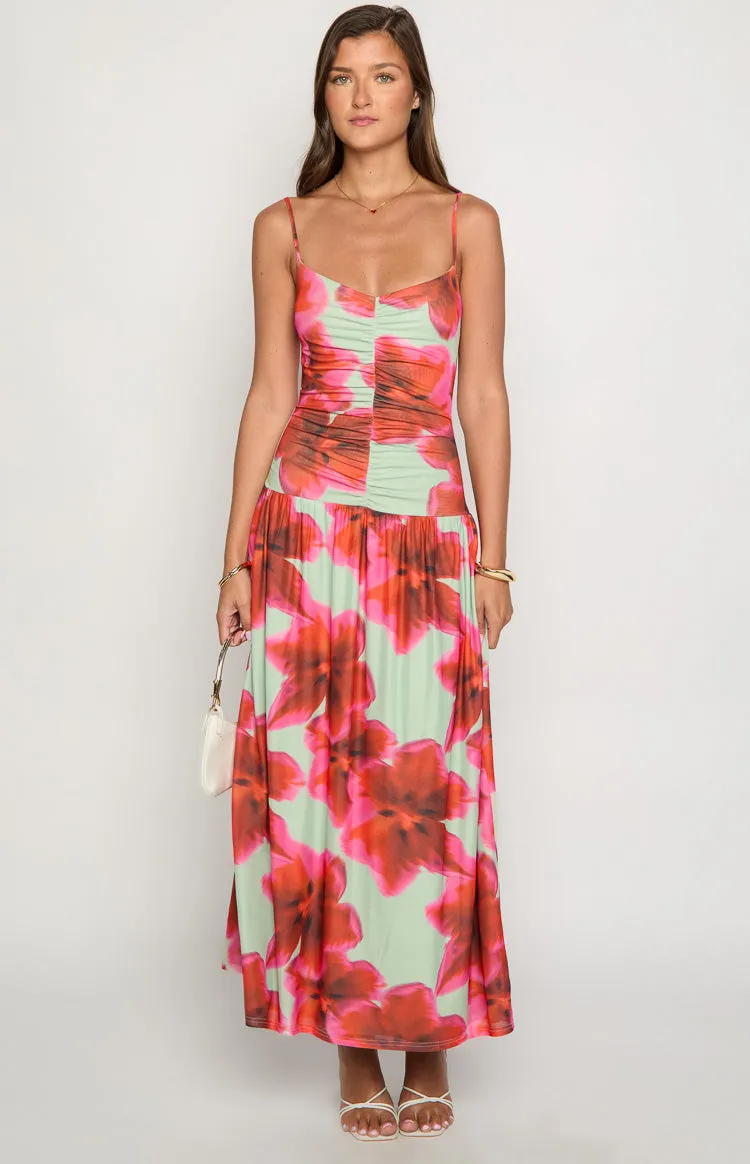 Lilliana Green Floral Print Maxi Dress sold by Beginning Boutique product image thumbnail 2