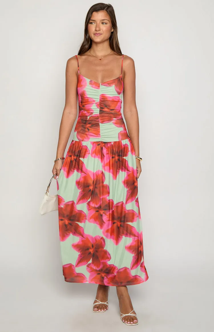 Lilliana Green Floral Print Maxi Dress sold by Beginning Boutique product image thumbnail 3