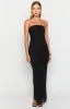 Lulana Black Strapless Rhinestone Maxi Dress sold by Beginning Boutique