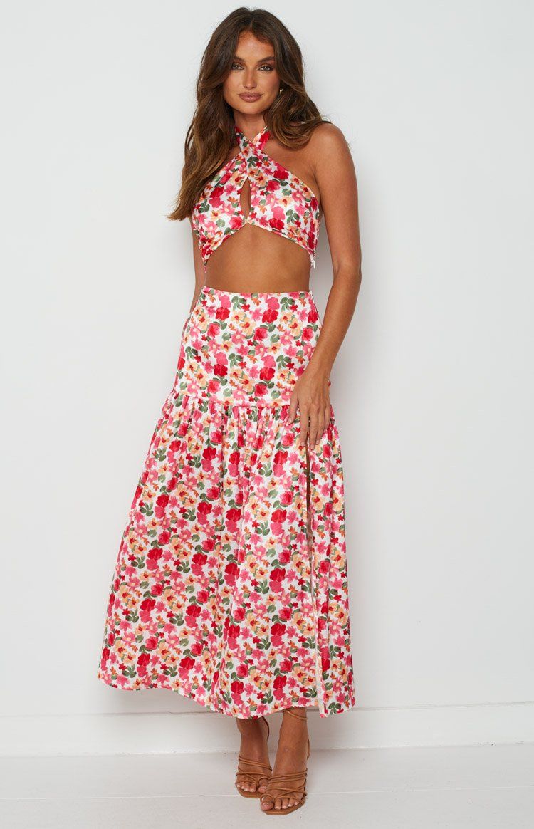 Juniper White Floral Maxi Skirt sold by Beginning Boutique product image thumbnail 3