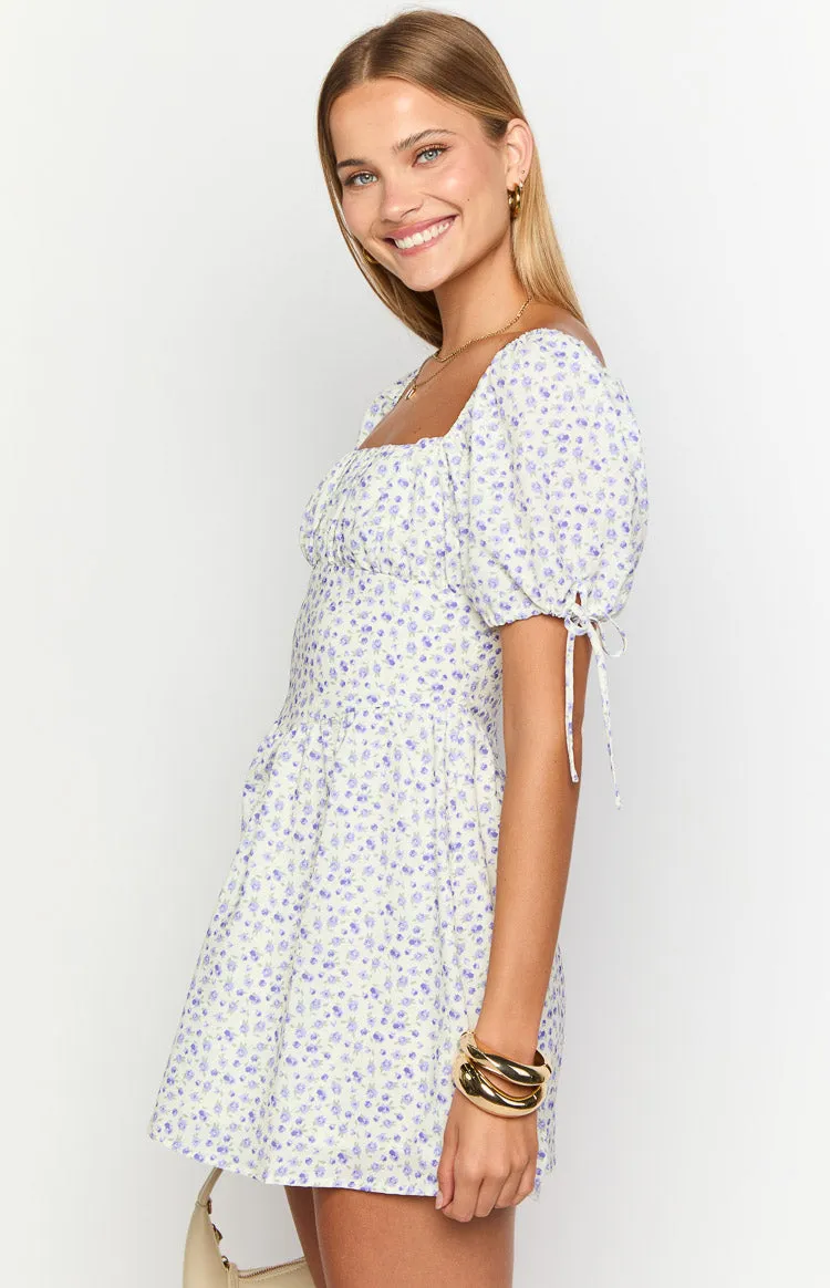 Danyal Purple Floral Mini Dress sold by Beginning Boutique product image thumbnail 4