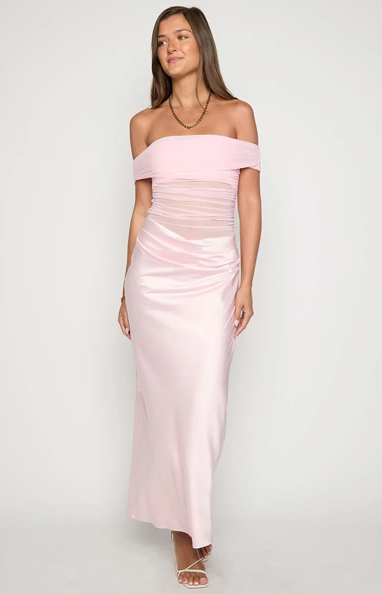 Jamilla Pink Off Shoulder Formal Maxi Dress sold by Beginning Boutique product image thumbnail 2