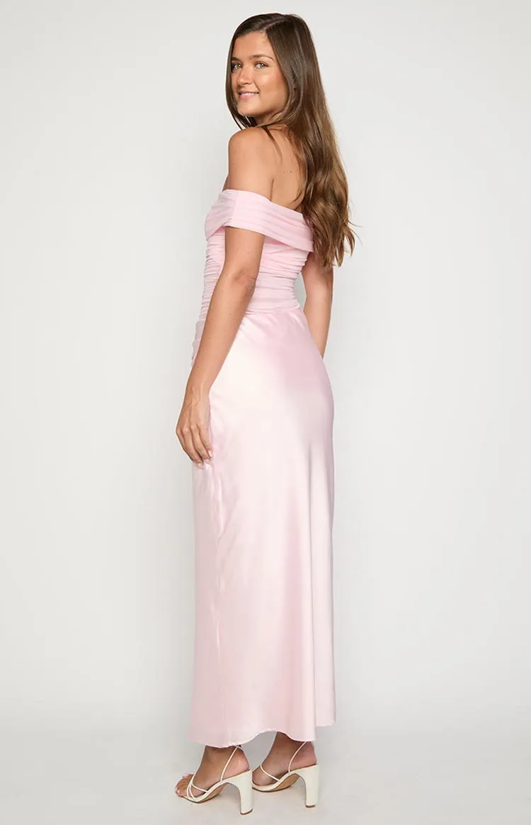 Jamilla Pink Off Shoulder Formal Maxi Dress sold by Beginning Boutique product image thumbnail 3
