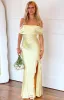 Anica Yellow Off Shoulder Maxi Dress sold by Beginning Boutique