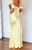 Anica Yellow Off Shoulder Maxi Dress sold by Beginning Boutique