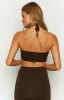 Haylo Chocolate Halter Crop Top sold by Beginning Boutique