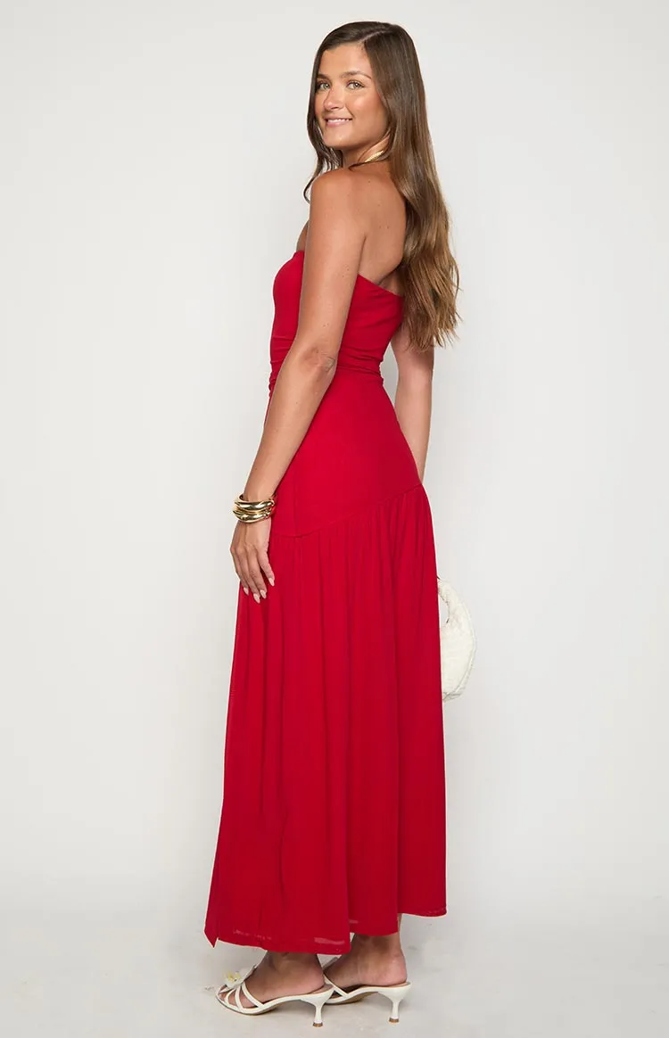 Morrigan Red Strapless Maxi Dress sold by Beginning Boutique product image thumbnail 4