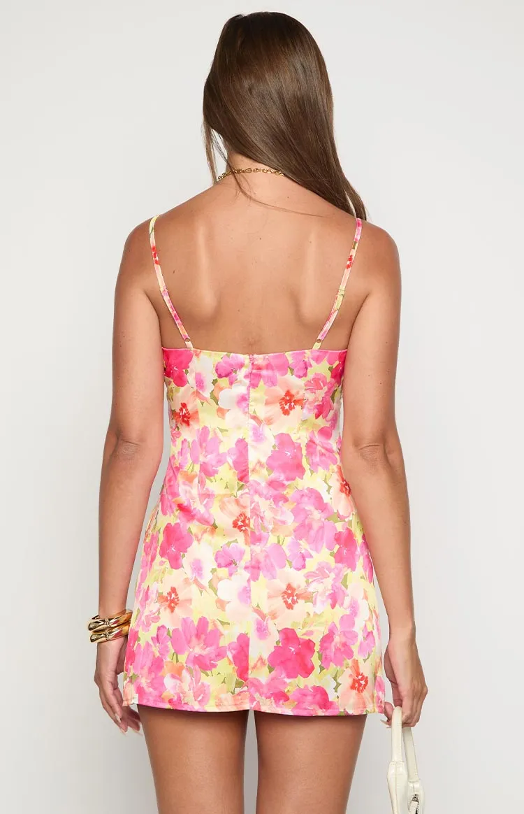 Honey Yellow Floral Pop Mini Dress sold by Beginning Boutique product image thumbnail 5