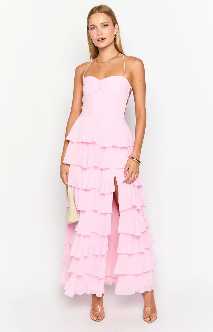 Georgie Pink Ruffle Prom Dress sold by Beginning Boutique product image thumbnail 2