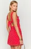 Layla Red Polka Dot Tie Back Mini Dress sold by Beginning Boutique