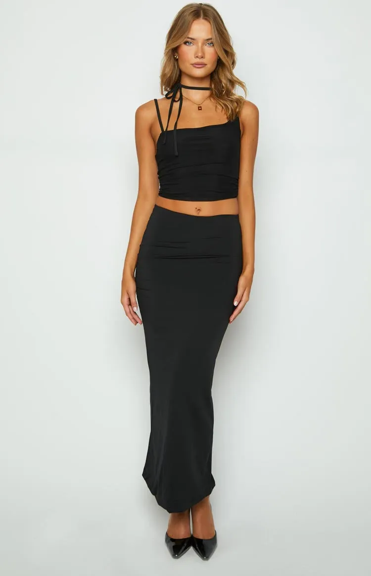 Kelsey Black Tie Neck Mesh Top sold by Beginning Boutique product image thumbnail 2