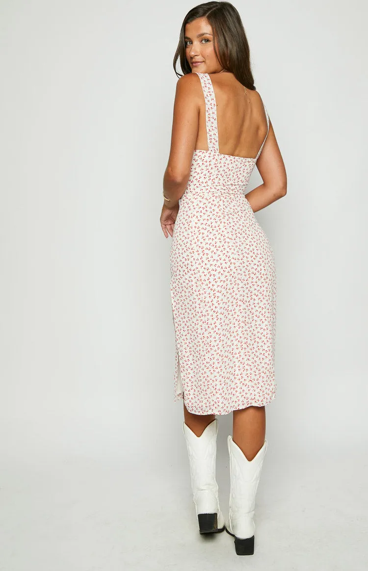 Jessie White Floral Midi Dress sold by Beginning Boutique product image thumbnail 3