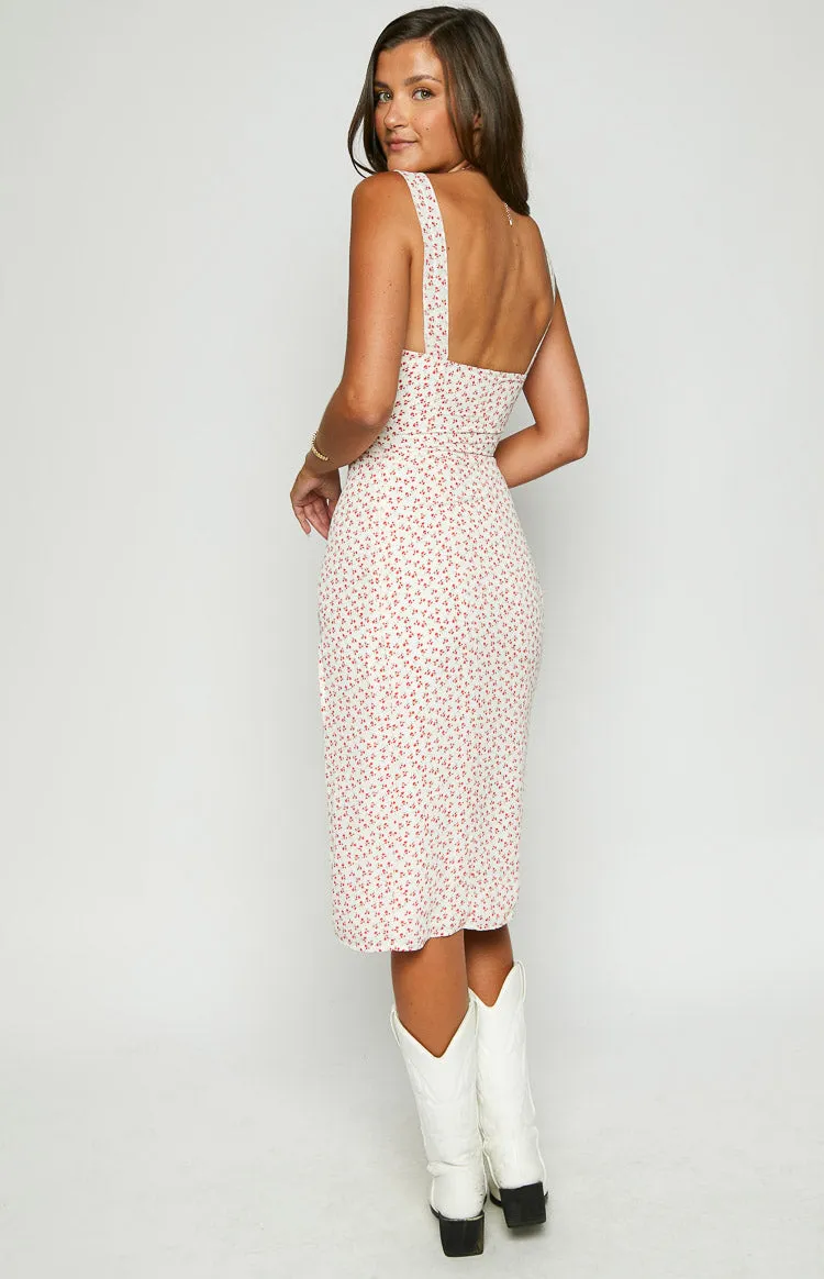 Jessie White Floral Midi Dress sold by Beginning Boutique product image thumbnail 5