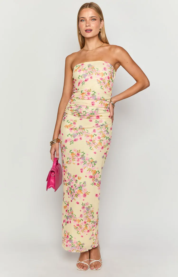Imogen Yellow Bloom Maxi Dress sold by Beginning Boutique product image thumbnail 3