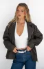 Rochelle PU Chocolate Brown Oversized Biker Jacket sold by Beginning Boutique