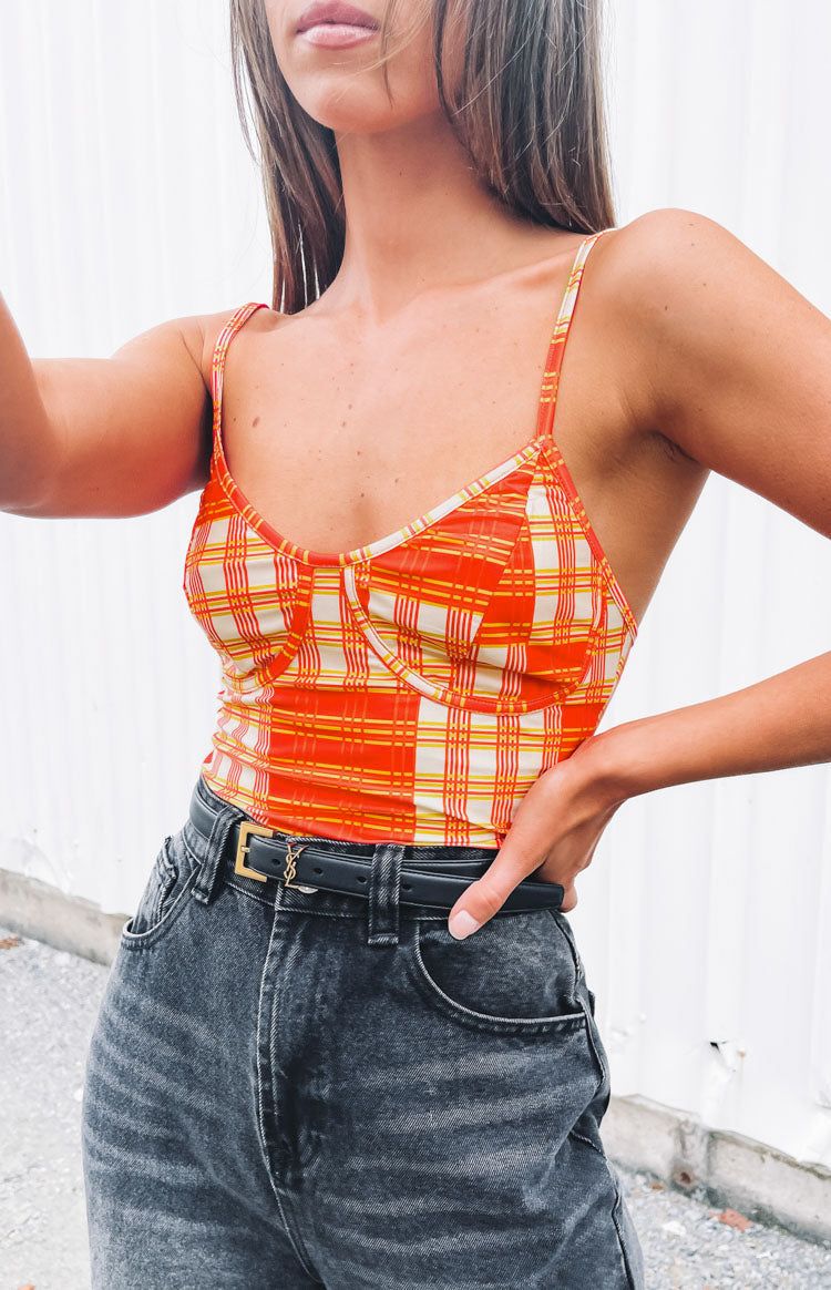 Ahlia Cami Crop Top Orange sold by Beginning Boutique product image thumbnail 2